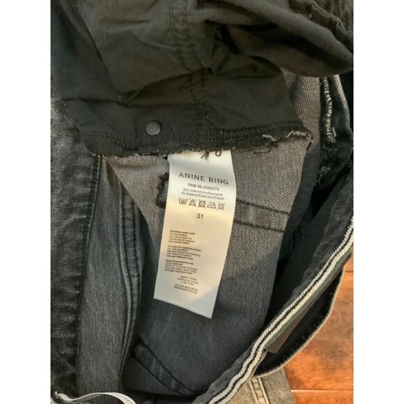 Anine Bing Black Acid Charcoal Denim Frida Jeans NWT $229, Size 31 - Picture 5 of 7